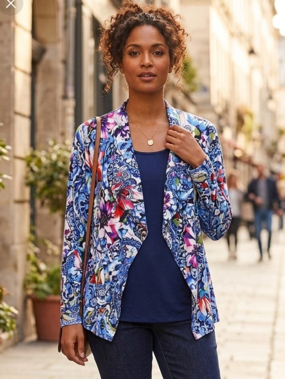 {Peck & Peck} Women's Paisley Print Open Cardigan Jacket - Size Medium
